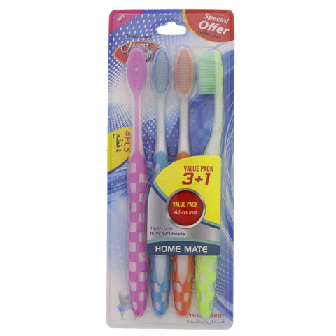 GETIT.QA- Qatar’s Best Online Shopping Website offers HOME MATE SOFT TOOTHBRUSH N818-4 3+1 at the lowest price in Qatar. Free Shipping & COD Available!