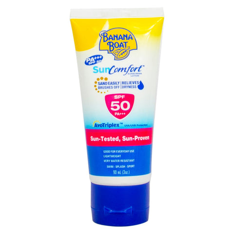 GETIT.QA- Qatar’s Best Online Shopping Website offers BANANA BOAT SUN COMFORT SUNSCREEN LOTION 90 ML at the lowest price in Qatar. Free Shipping & COD Available!