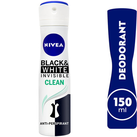 GETIT.QA- Qatar’s Best Online Shopping Website offers NIVEA WOMEN DEO SPRAY INVISIBLE FOR BLACK & WHITE 150 ML at the lowest price in Qatar. Free Shipping & COD Available!