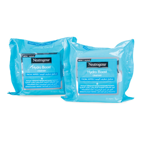 GETIT.QA- Qatar’s Best Online Shopping Website offers NEUTROGENA FACIAL WIPES HYDRO BOOST 2 X 25 PCS at the lowest price in Qatar. Free Shipping & COD Available!