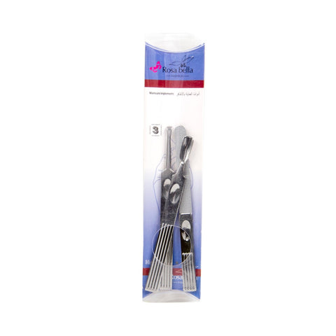 GETIT.QA- Qatar’s Best Online Shopping Website offers ROSA BELLA MANICURE IMPLEMENT COSMETIC TOOL SET 3 PCS at the lowest price in Qatar. Free Shipping & COD Available!