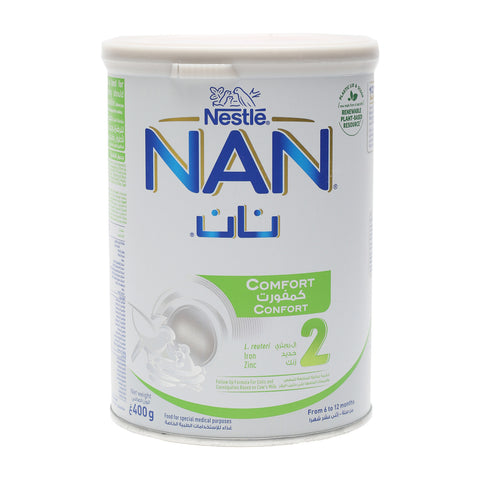 GETIT.QA- Qatar’s Best Online Shopping Website offers NESTLE NAN COMFORT 2 FOLLOW UP FORMULA FROM 6 TO 12 MONTHS 400 G at the lowest price in Qatar. Free Shipping & COD Available!