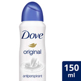 GETIT.QA- Qatar’s Best Online Shopping Website offers DOVE WOMEN ANTIPERSPIRANT DEODORANT SPRAY ORIGINAL ALCOHOL FREE 150 ML at the lowest price in Qatar. Free Shipping & COD Available!