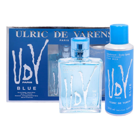 GETIT.QA- Qatar’s Best Online Shopping Website offers ULRIC DE VARENS BLUE EAU DE TOILETTE FOR MEN 100 ML + DEO 200 ML at the lowest price in Qatar. Free Shipping & COD Available!