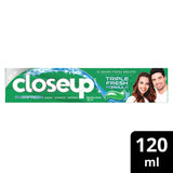 GETIT.QA- Qatar’s Best Online Shopping Website offers CLOSEUP TRIPLE FRESH FORMULA GEL TOOTHPASTE MENTHOL FRESH 120 ML at the lowest price in Qatar. Free Shipping & COD Available!