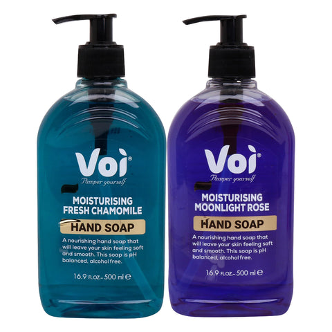 GETIT.QA- Qatar’s Best Online Shopping Website offers VOI HAND SOAP FRESH CHAMOMILE 500ML + MOONLIGHT ROSE 500ML at the lowest price in Qatar. Free Shipping & COD Available!
