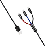 GETIT.QA- Qatar’s Best Online Shopping Website offers TRANDS MULTI COLORED 3 IN 1 USB CABLE WITH LIGHTNING MICRO USB TYPE C CONNECTORS 1.2 METER CA8816 at the lowest price in Qatar. Free Shipping & COD Available!