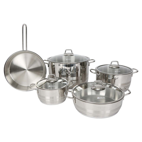 GETIT.QA- Qatar’s Best Online Shopping Website offers VIVALDI ASYA STAINLESS STEEL COOKWARE SET 9PCS at the lowest price in Qatar. Free Shipping & COD Available!