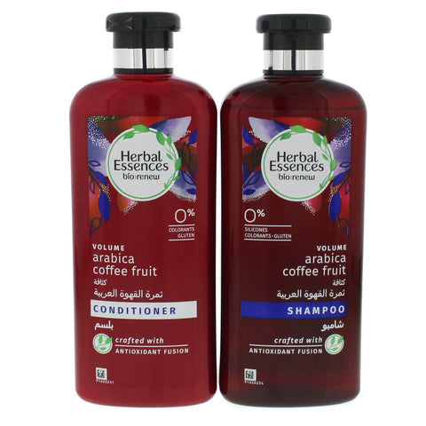 GETIT.QA- Qatar’s Best Online Shopping Website offers HERBAL ESSENCES VOLUME ARABICA COFFEE FRUIT SHAMPOO 400 ML + CONDITIONER 400 ML at the lowest price in Qatar. Free Shipping & COD Available!