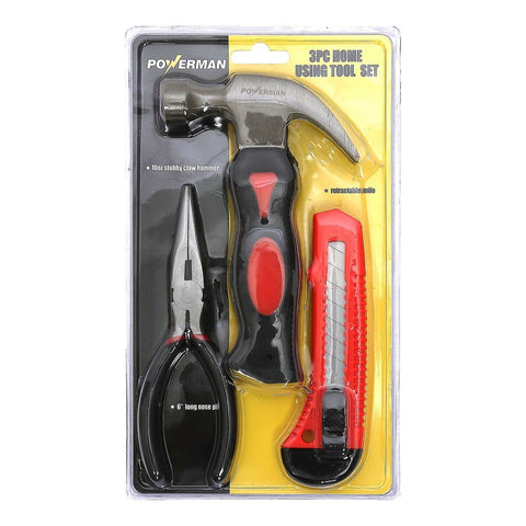 GETIT.QA- Qatar’s Best Online Shopping Website offers POWERMAN 3PCS HOME USING TOOL SET 60904 3S at the lowest price in Qatar. Free Shipping & COD Available!