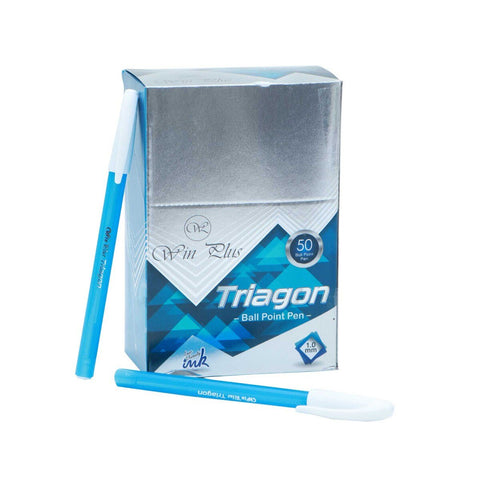 GETIT.QA- Qatar’s Best Online Shopping Website offers WIN PLUS TRIAGON BALLPOINT PEN, 1.0MM, 50PCS, BLUE at the lowest price in Qatar. Free Shipping & COD Available!