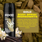 GETIT.QA- Qatar’s Best Online Shopping Website offers AXE GOLD BODY SPRAY FOR MEN OUDWOOD & DARK VANILLA 150 ML at the lowest price in Qatar. Free Shipping & COD Available!