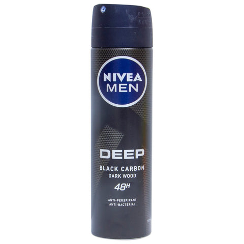 GETIT.QA- Qatar’s Best Online Shopping Website offers NIVEA DEEP BLACK CARBON DEODORANT FOR MEN 150 ML at the lowest price in Qatar. Free Shipping & COD Available!