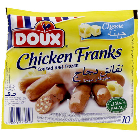 GETIT.QA- Qatar’s Best Online Shopping Website offers DOUX CHEESE CHICKEN FRANKS 400 G at the lowest price in Qatar. Free Shipping & COD Available!