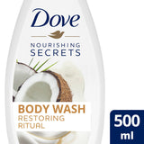 GETIT.QA- Qatar’s Best Online Shopping Website offers DOVE RESTORING RITUAL BODY WASH COCONUT 500 ML at the lowest price in Qatar. Free Shipping & COD Available!