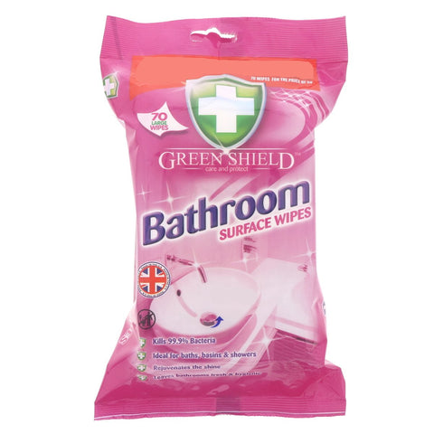 GETIT.QA- Qatar’s Best Online Shopping Website offers GREEN SHIELD BATHROOM SURFACE WIPES 70PCS
 at the lowest price in Qatar. Free Shipping & COD Available!