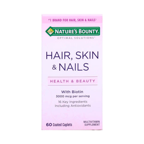 GETIT.QA- Qatar’s Best Online Shopping Website offers NATURE'S BOUNTY HAIR-- SKIN & NAILS WITH BIOTIN 60PCS at the lowest price in Qatar. Free Shipping & COD Available!