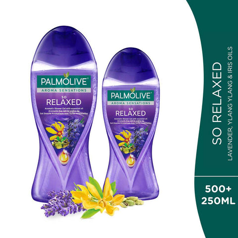 GETIT.QA- Qatar’s Best Online Shopping Website offers PALMOLIVE SHOWER GEL AROMA SENSATIONS SO RELAXED 500 ML + 250 ML at the lowest price in Qatar. Free Shipping & COD Available!