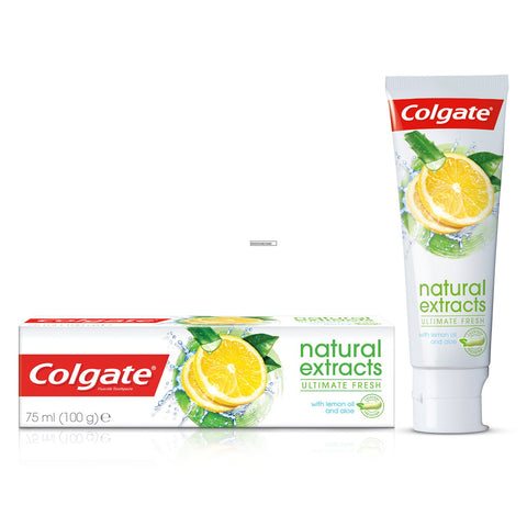 GETIT.QA- Qatar’s Best Online Shopping Website offers COLGATE TOOTHPASTE NATURAL EXTRACTS WITH LEMON OIL AND ALOE 75 ML at the lowest price in Qatar. Free Shipping & COD Available!