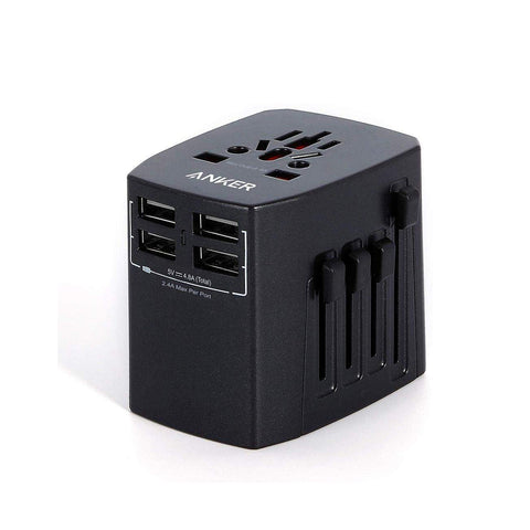 GETIT.QA- Qatar’s Best Online Shopping Website offers ANKER UNIVERSAL TRAVEL ADAPTER WITH 4 USB PORTS BLACK at the lowest price in Qatar. Free Shipping & COD Available!