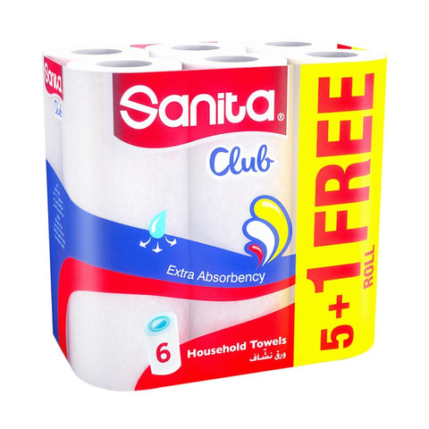 GETIT.QA- Qatar’s Best Online Shopping Website offers SANITA CLUB HOUSEHOLD TOWELS 40 SHEETS 5+1 at the lowest price in Qatar. Free Shipping & COD Available!