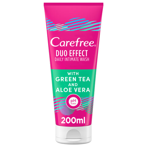 GETIT.QA- Qatar’s Best Online Shopping Website offers CAREFREE DAILY INTIMATE WASH DUO EFFECT WITH GREEN TEA AND ALOE VERA 200 ML at the lowest price in Qatar. Free Shipping & COD Available!