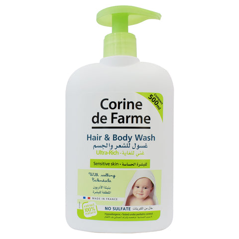 GETIT.QA- Qatar’s Best Online Shopping Website offers CORINE DE FARME BABY HAIR & BODY WASH SULFATE FREE 500 ML at the lowest price in Qatar. Free Shipping & COD Available!