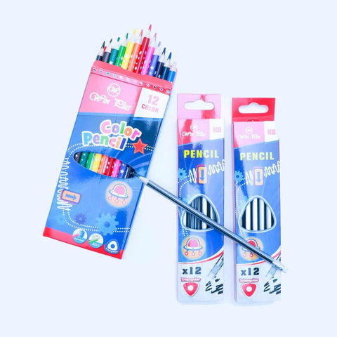 GETIT.QA- Qatar’s Best Online Shopping Website offers WIN PLUS HB PENCILS TRIANGULAR 2X12PCS + WIN PLUS COLOR PENCILS 12PCS, KR971550-3 at the lowest price in Qatar. Free Shipping & COD Available!