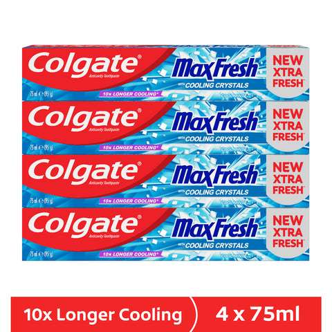 GETIT.QA- Qatar’s Best Online Shopping Website offers COLGATE GEL TOOTHPASTE MAX FRESH COOL MINT 4 X 75 ML at the lowest price in Qatar. Free Shipping & COD Available!