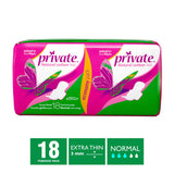 GETIT.QA- Qatar’s Best Online Shopping Website offers PRIVATE NATURAL COTTON FEEL EXTRA THIN NORMAL SANITARY PADS WITH WINGS 18 PCS at the lowest price in Qatar. Free Shipping & COD Available!