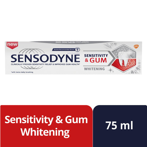 GETIT.QA- Qatar’s Best Online Shopping Website offers SENSODYNE SENSITIVITY AND GUM WHITENING TOOTHPASTE 75 ML at the lowest price in Qatar. Free Shipping & COD Available!