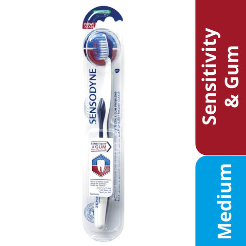 GETIT.QA- Qatar’s Best Online Shopping Website offers SENSODYNE SENSITIVITY & GUM TOOTHBRUSH MEDIUM ASSORTED COLOR 1 PC at the lowest price in Qatar. Free Shipping & COD Available!