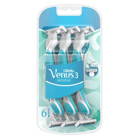 GETIT.QA- Qatar’s Best Online Shopping Website offers VENUS SIMPLY 3 SENSITIVE WOMEN'S DISPOSABLE RAZORS 6 PCS at the lowest price in Qatar. Free Shipping & COD Available!