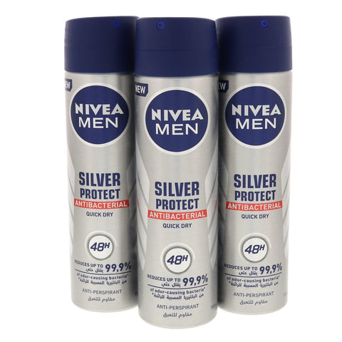 GETIT.QA- Qatar’s Best Online Shopping Website offers NIVEA MEN DEODORANT SILVER PROTECT QUICK DRY 3 X 150 ML at the lowest price in Qatar. Free Shipping & COD Available!