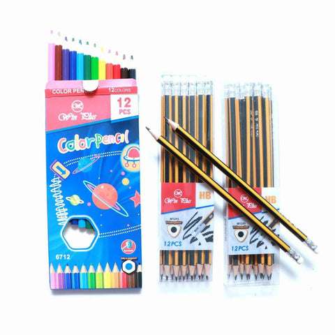 GETIT.QA- Qatar’s Best Online Shopping Website offers WIN PLUS HB PENCILS 2X12'S + COLOR PENCILS 12'S M1205 at the lowest price in Qatar. Free Shipping & COD Available!