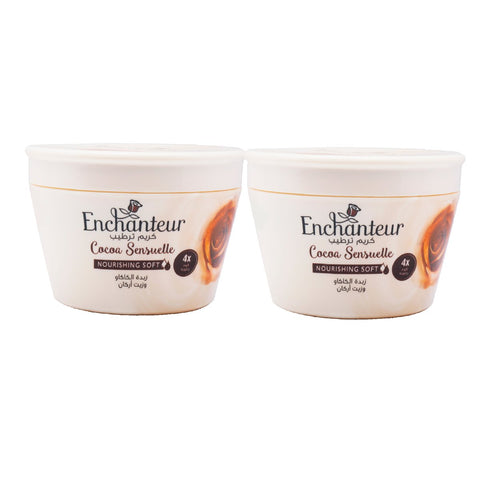 GETIT.QA- Qatar’s Best Online Shopping Website offers ENCHANTEUR MOISTURISING COCOA SENSUELLE CREAM 2 X 200 ML at the lowest price in Qatar. Free Shipping & COD Available!