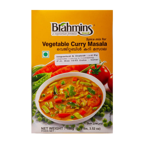 GETIT.QA- Qatar’s Best Online Shopping Website offers BRAHMINS VEGETABLE CURRY MASALA 100 G
 at the lowest price in Qatar. Free Shipping & COD Available!