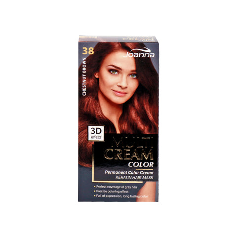 GETIT.QA- Qatar’s Best Online Shopping Website offers JOANNA PERMANENT HAIR COLOR CREAM 38 CHESTNUT BROWN 1PKT at the lowest price in Qatar. Free Shipping & COD Available!