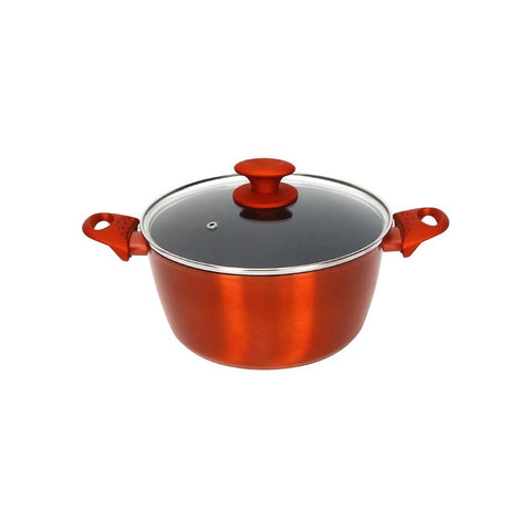GETIT.QA- Qatar’s Best Online Shopping Website offers CHEFLINE DZN22 INDUCTION BASE CERAMIC NATURAL COATING DUTCH OVEN, 22 CM, RED at the lowest price in Qatar. Free Shipping & COD Available!