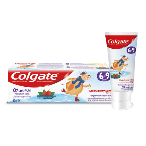 GETIT.QA- Qatar’s Best Online Shopping Website offers COLGATE KIDS TOOTHPASTE NATURAL STRAWBERRY MINT 6-9 YEARS FLUORIDE FREE 60 ML at the lowest price in Qatar. Free Shipping & COD Available!