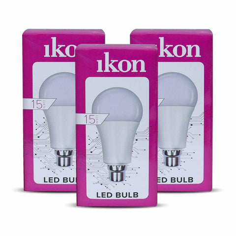 GETIT.QA- Qatar’s Best Online Shopping Website offers IKON LED BULB IKLBB15 15W ATT B22 3PCS at the lowest price in Qatar. Free Shipping & COD Available!