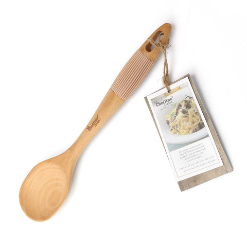 GETIT.QA- Qatar’s Best Online Shopping Website offers CHEFLINE WOODEN SPOON WITH SILICON GRIP-- S36C at the lowest price in Qatar. Free Shipping & COD Available!