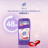 GETIT.QA- Qatar’s Best Online Shopping Website offers MENNEN LADY SPEED STICK DERMA STICKS DEODORANT ANTI-PERSPIRANT DERMA + OMEGA 3 45 G at the lowest price in Qatar. Free Shipping & COD Available!