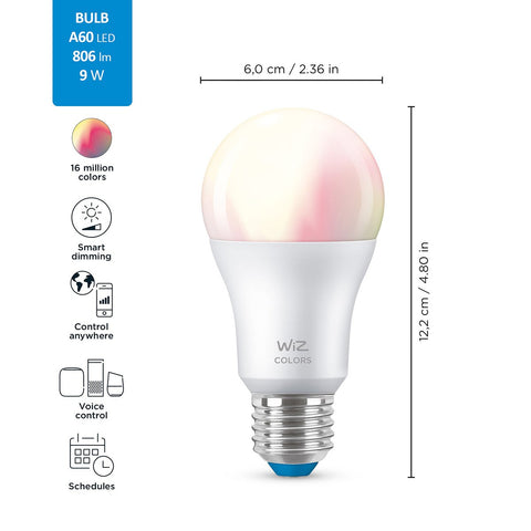 GETIT.QA- Qatar’s Best Online Shopping Website offers WIZ WI-FI COLOR+TUNABLE SMART BULB WHITE 9W A60 E27 806LM at the lowest price in Qatar. Free Shipping & COD Available!