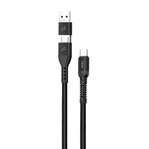 GETIT.QA- Qatar’s Best Online Shopping Website offers TRANDS 2 IN 1 TYPE-C TO TYPE-C AND USB CABLE CA890 at the lowest price in Qatar. Free Shipping & COD Available!