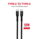 GETIT.QA- Qatar’s Best Online Shopping Website offers TRANDS 100W NYLON BRAIDED TYPE-C CABLE 1 METER CA675, BLACK at the lowest price in Qatar. Free Shipping & COD Available!