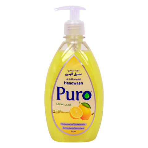 GETIT.QA- Qatar’s Best Online Shopping Website offers PURO ANTI-BACTERIAL HANDWASH LEMON 500ML at the lowest price in Qatar. Free Shipping & COD Available!