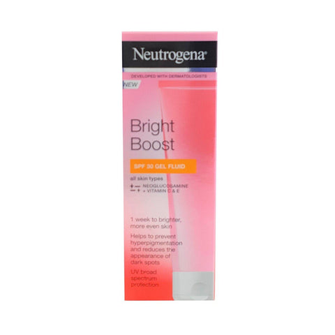 GETIT.QA- Qatar’s Best Online Shopping Website offers NEUTROGENA BRIGHT BOOST GEL FLUID SPF30 50 ML at the lowest price in Qatar. Free Shipping & COD Available!