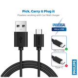 GETIT.QA- Qatar’s Best Online Shopping Website offers PHILIPS USB-A TO MICRO USB CABLE BLACK 1.2M -DLC3104U/00 at the lowest price in Qatar. Free Shipping & COD Available!