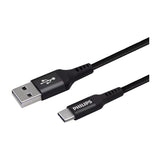 Philips USB-A to USB-C Braided Cable 2M DLC5206A/00 (Black)